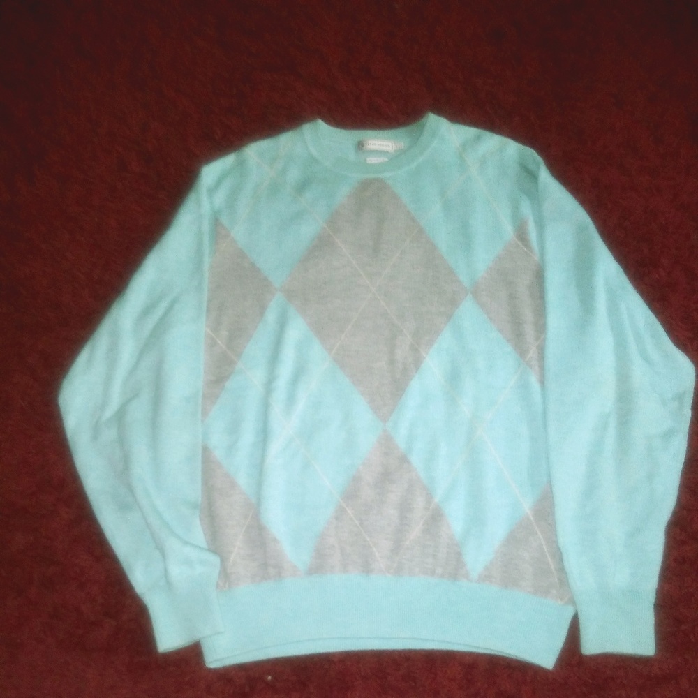 Crew Neck Argyle Sweater